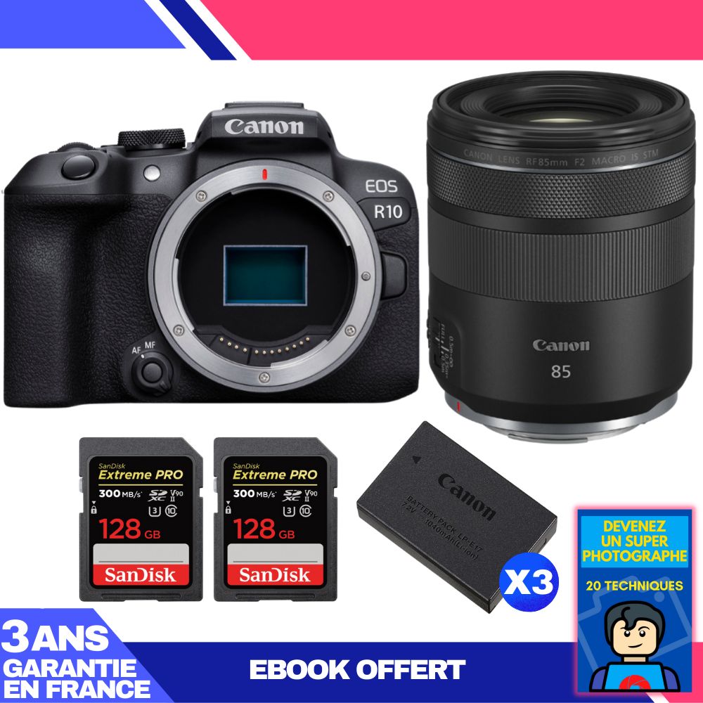 Canon EOS R10 + RF 85mm F2 Macro IS STM Camera Kit