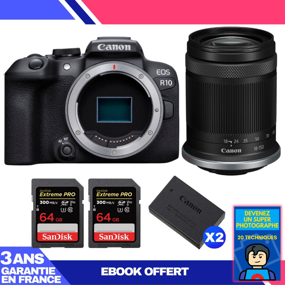 Kit Canon EOS R10 + RF-S 18-150mm F4.5-6.3 IS STM
