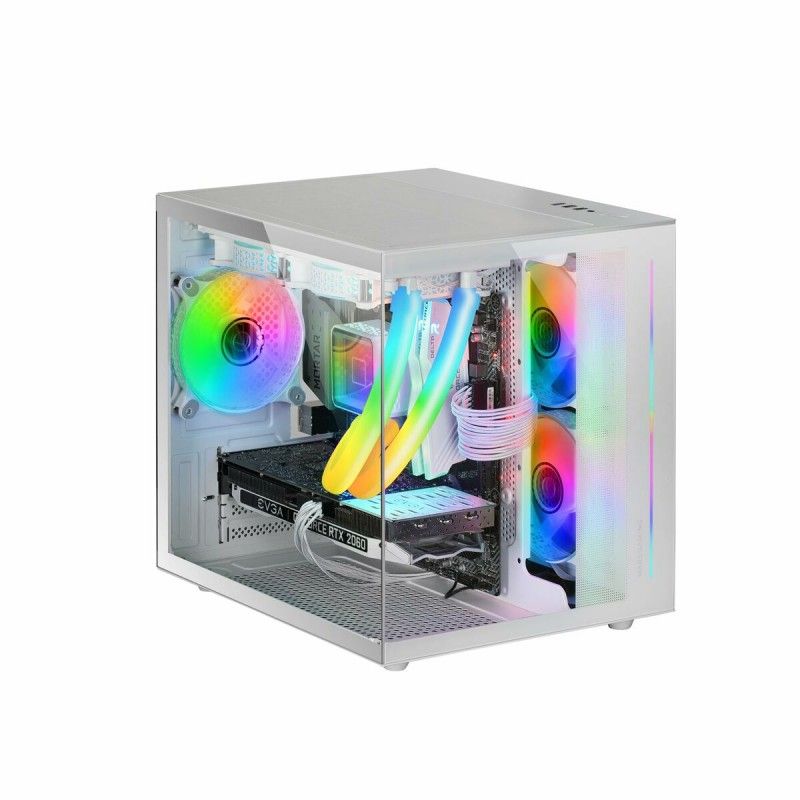 Mars Gaming MC-View Micro ATX White Gaming Case with Glass Panels