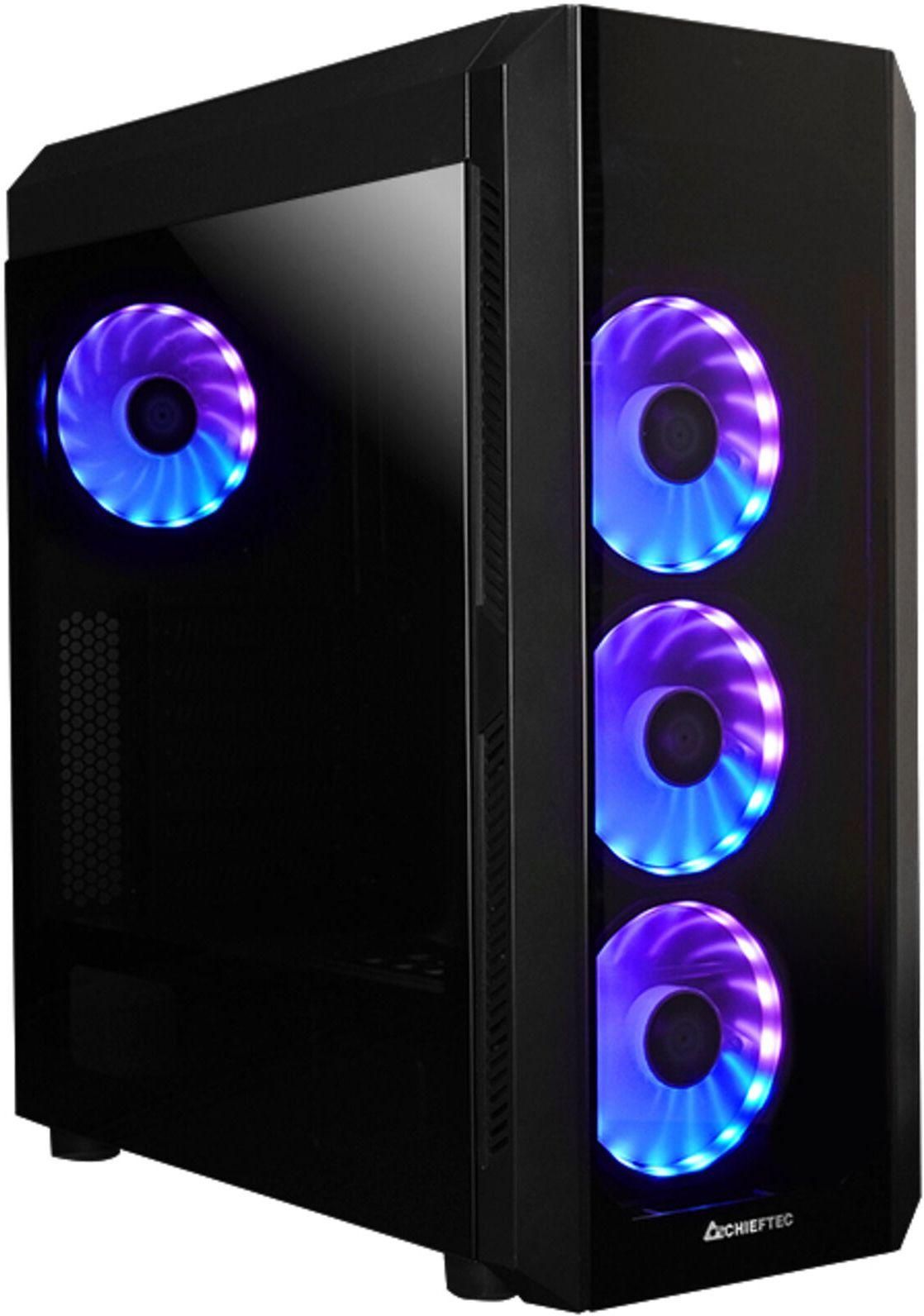 Caja de torre media Chieftec Scorpion 3 RGB con paneles de vidrio - Negro
