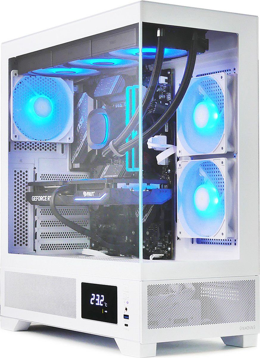 Gamdias Atlas M1 RGB Mid-Tower ATX Case with Glass Panels - White