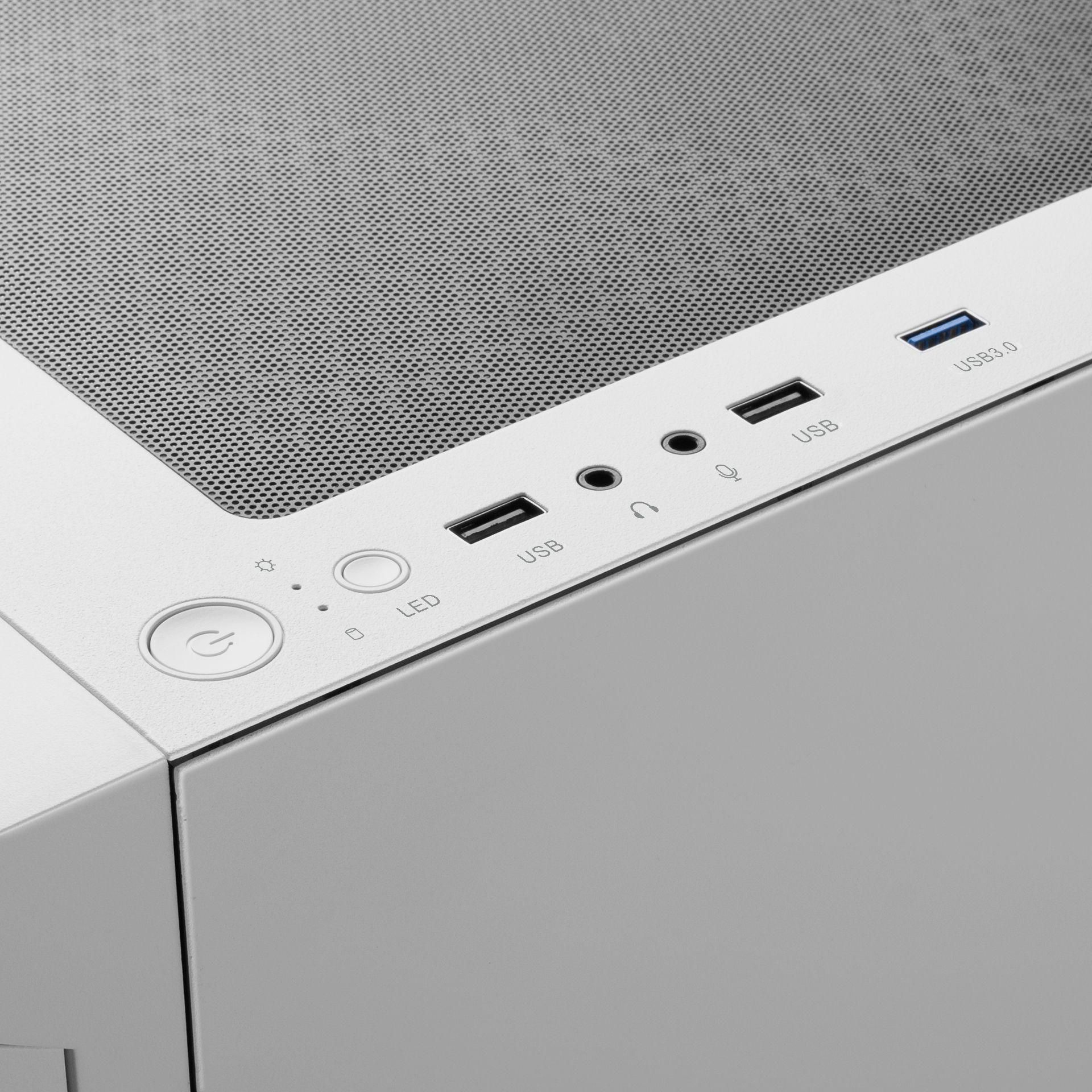Gamdias Talos E3 Mesh RGB Mid-Tower ATX Case with Glass Panels - White