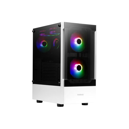 Caja de PC de gama media Gamdias Talos E3 RGB con panel de vidrio - Blanco