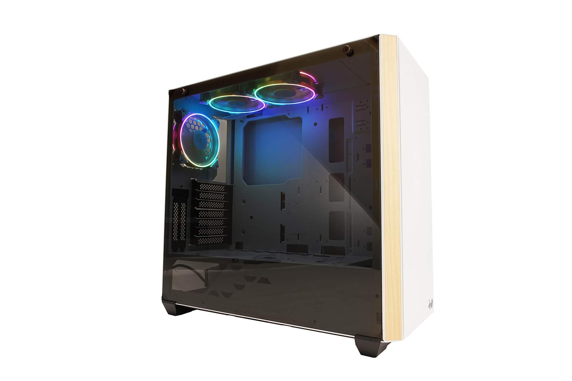 InWin 216 RGB Mid-Tower E-ATX Case with Glass Panel - White