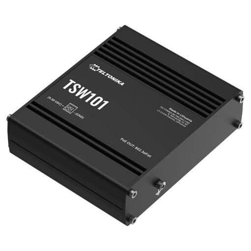 Commutateur Teltonika TSW101 - 5 ports Gigabit Ethernet - Fixation sur rail DIN et murale - PoE+ - CC