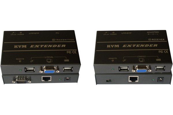 Dexlan KVM Extender Over Cat 5 - VGA/USB, 150m