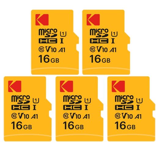 Kodak 5-Pack Micro SDXC Premium Memory Cards, 16GB - Speed and Reliability for Exceptional Storage
