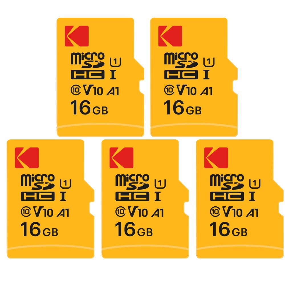 Kodak 5-Pack Micro SDXC Premium Memory Cards, 16GB - Speed and Reliability for Exceptional Storage
