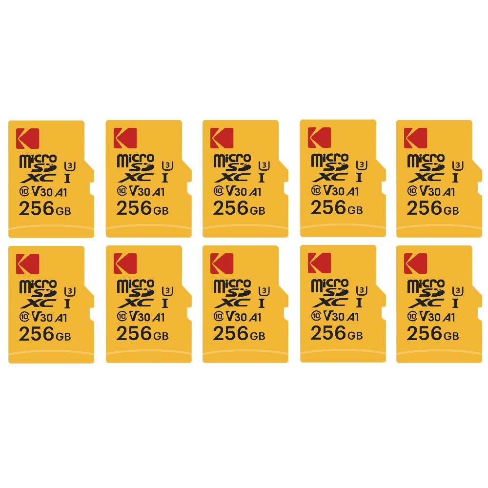 Kodak Micro SD Memory Card - 256GB, Class 10, High Performance with Adapter - Black