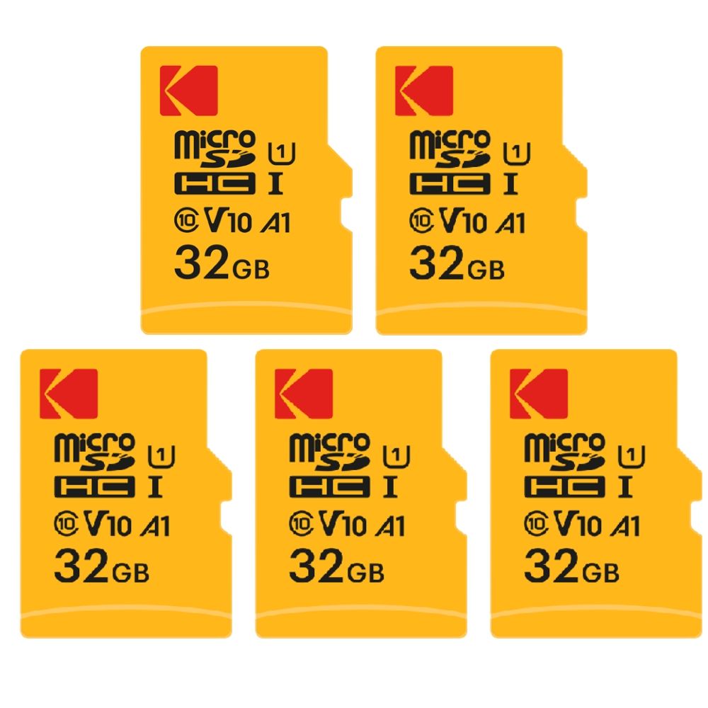 Kodak 5-Pack Micro SDXC 32GB Premium Memory Cards - Class 10 UHS-I High Speed and Reliable for Smartphones, Tablets, Cameras and Consoles