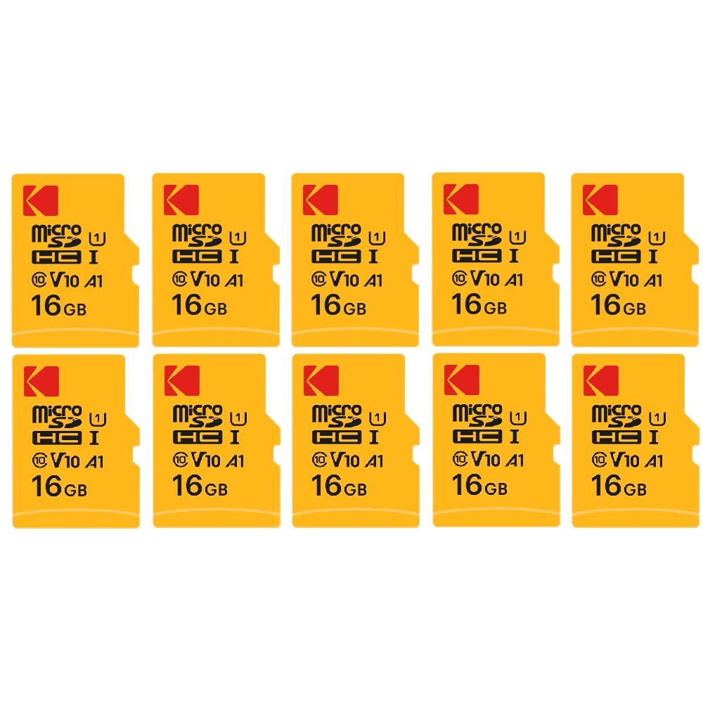 Kodak Premium Micro SDXC Memory Card Pack, 10 Cards, 16GB