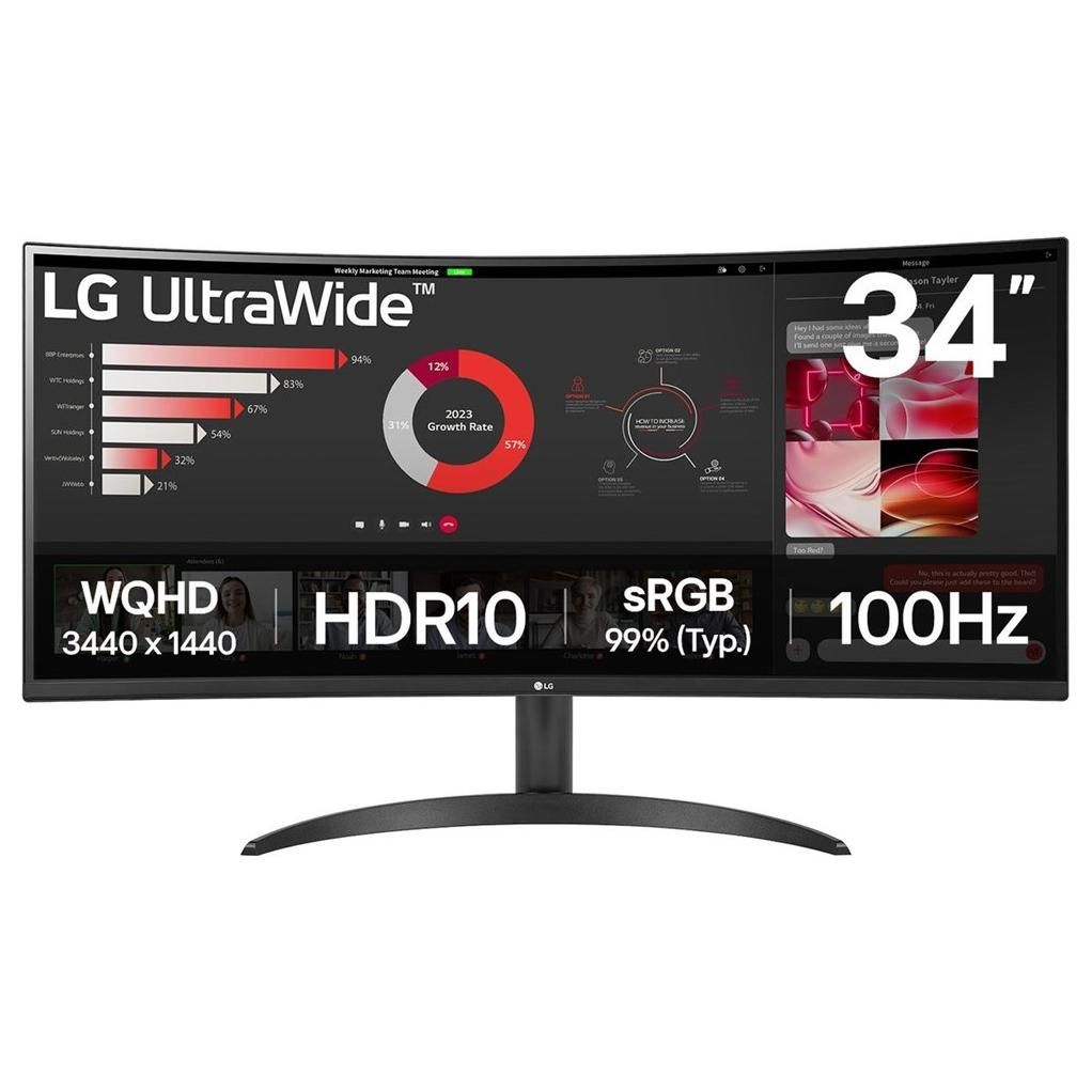 LG UltraWide 34WR50QK-B - 34" LED Curved Monitor - QHD+