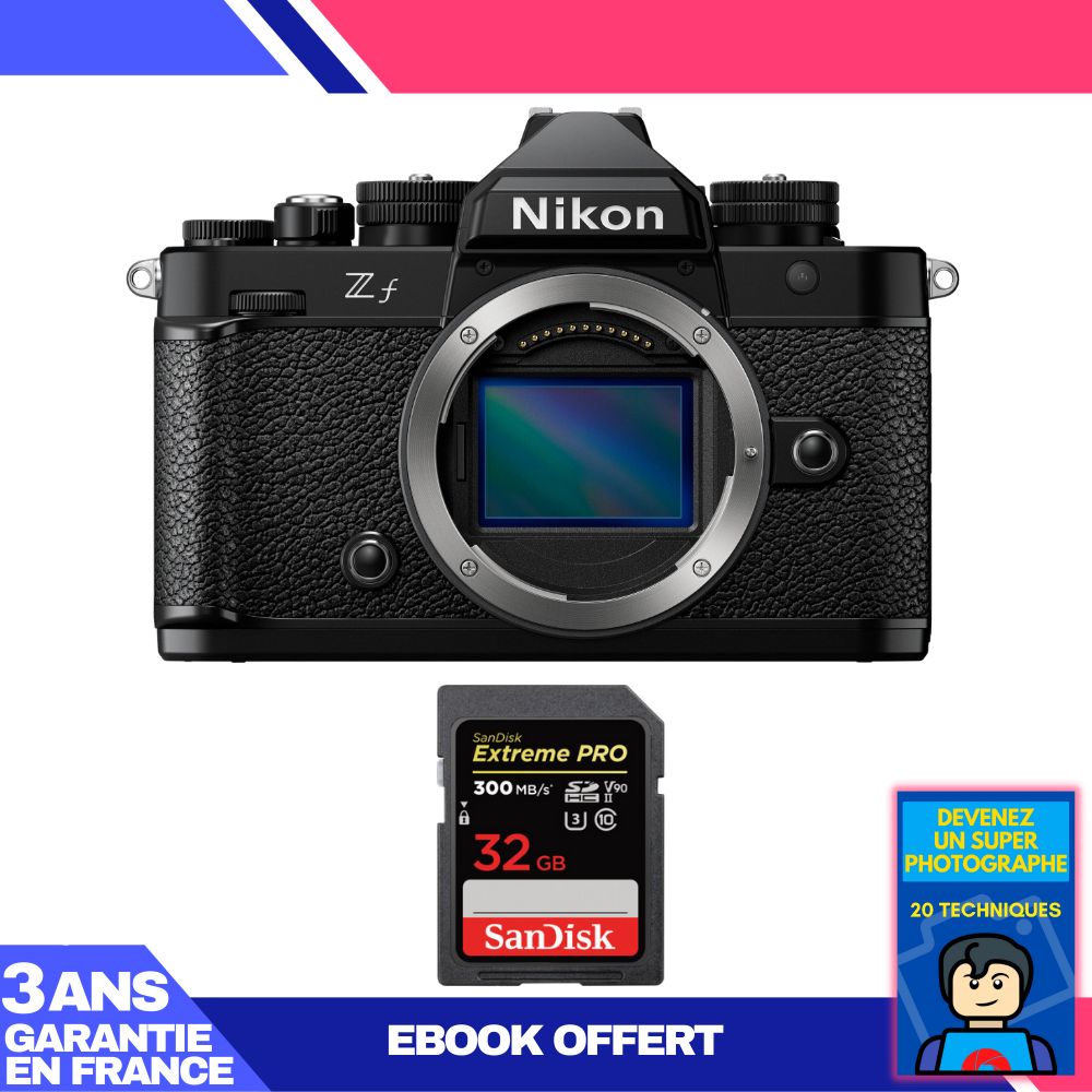 Nikon Zf Camera + 1 SanDisk 32GB Extreme PRO UHS-II SDXC Card 300MB/s + Ebook 'Become a Super Photographer'