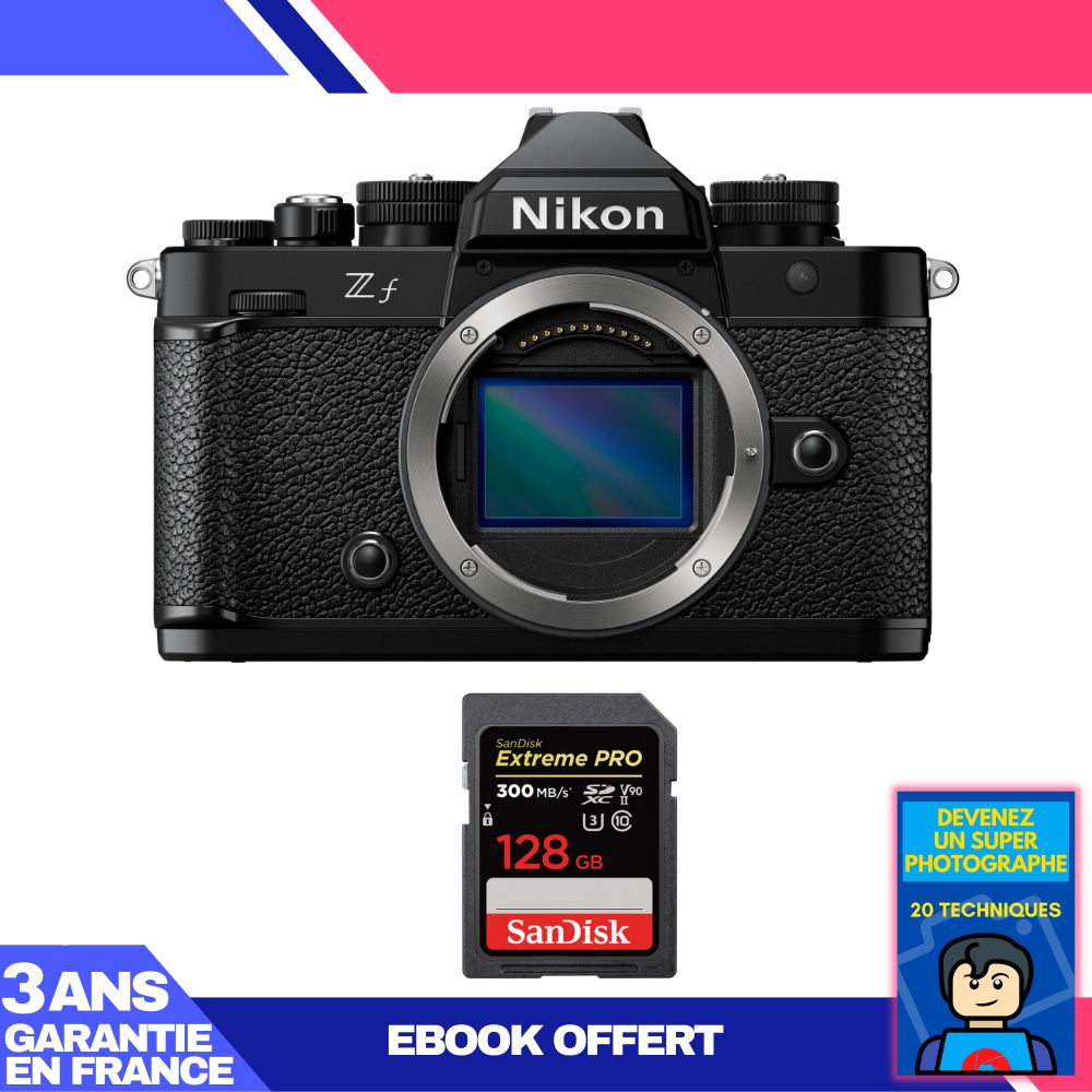 Nikon Zf Camera + 1 SanDisk 128GB Extreme PRO UHS-II SDXC Card 300MB/s + Ebook 'Become a Super Photographer'