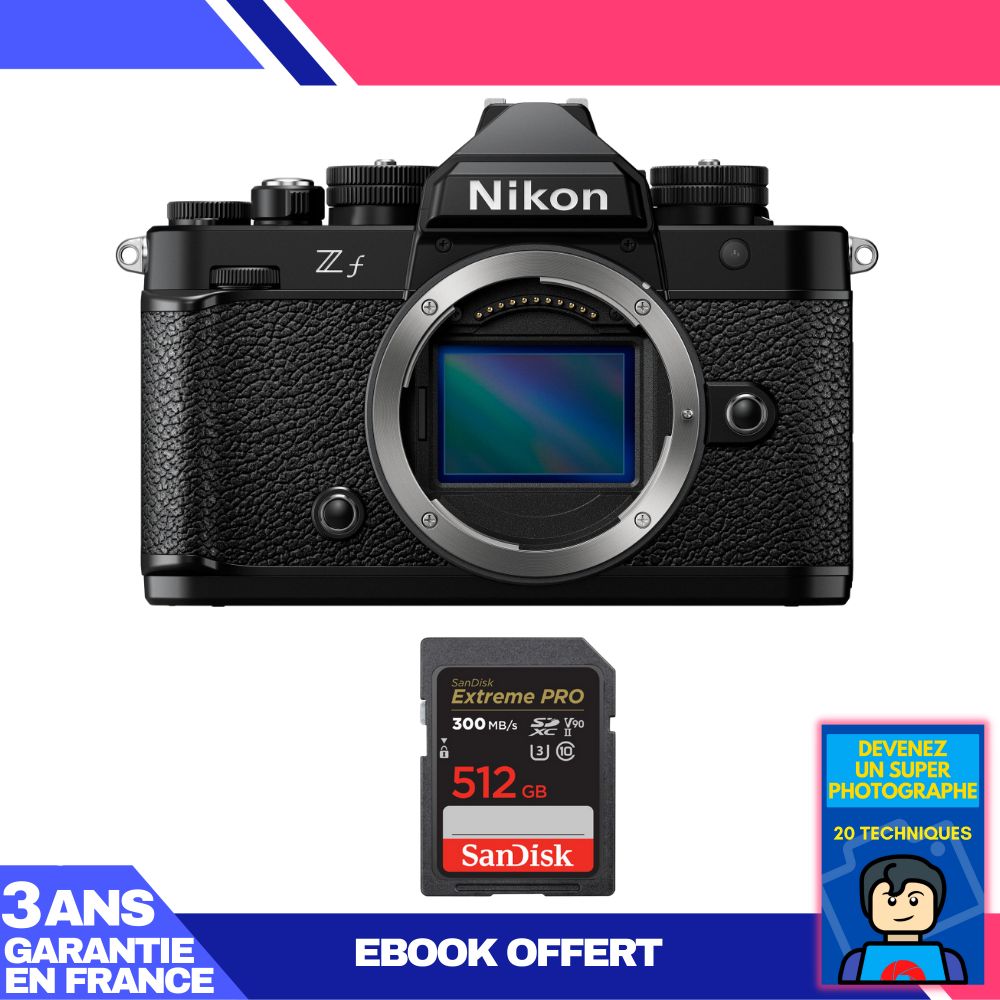 Nikon Zf Camera + 1 SanDisk 512GB Extreme PRO UHS-II SDXC Card 300MB/s + Ebook 'Become a Super Photographer'