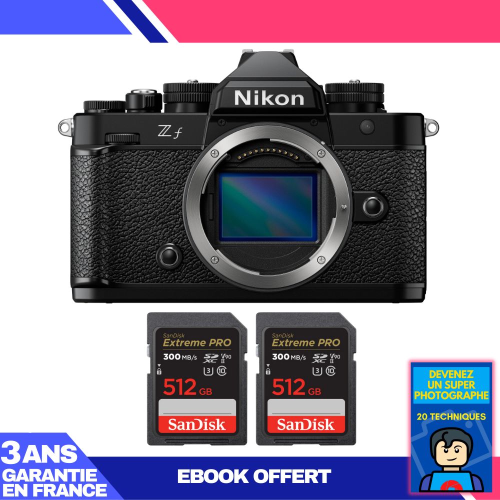 Nikon Zf Camera + 2 SanDisk 512GB Extreme PRO UHS-II SDXC Cards 300MB/s + Ebook: Become a Super Photographer