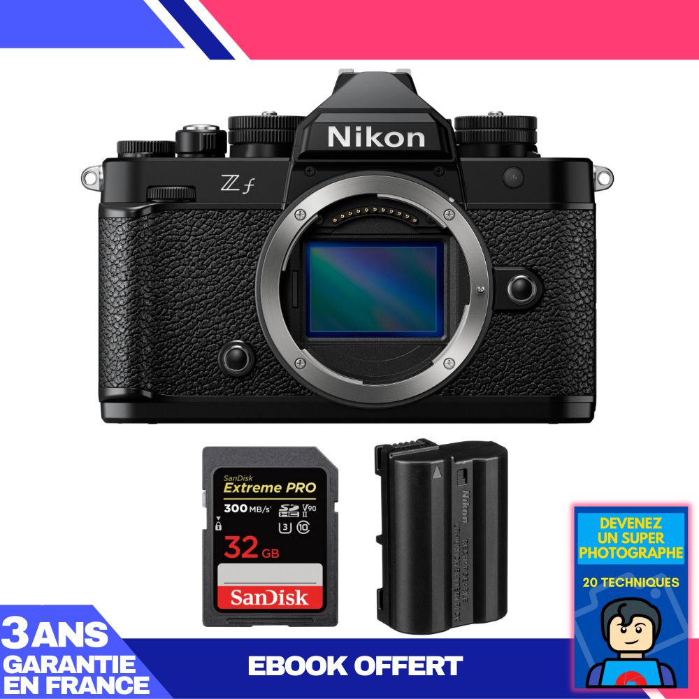 Nikon Zf Camera + 1 SanDisk 32GB Extreme PRO UHS-II SDXC Card 300MB/s + 1 Nikon EN-EL15C + Ebook 'Become a Super Photographer'
