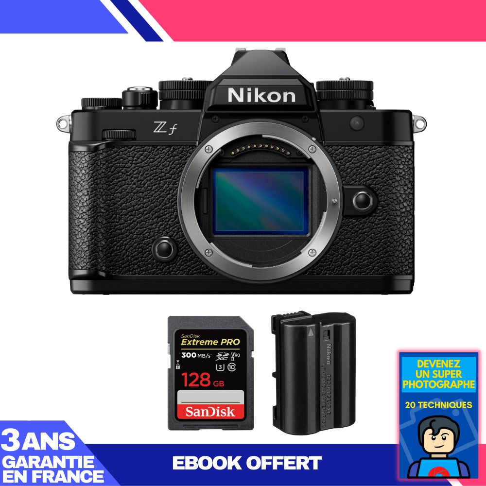 Nikon Zf Camera + 1 SanDisk 128GB Extreme PRO UHS-II SDXC Card 300MB/s + 1 Nikon EN-EL15C Battery + Ebook 'Become a Super Photographer