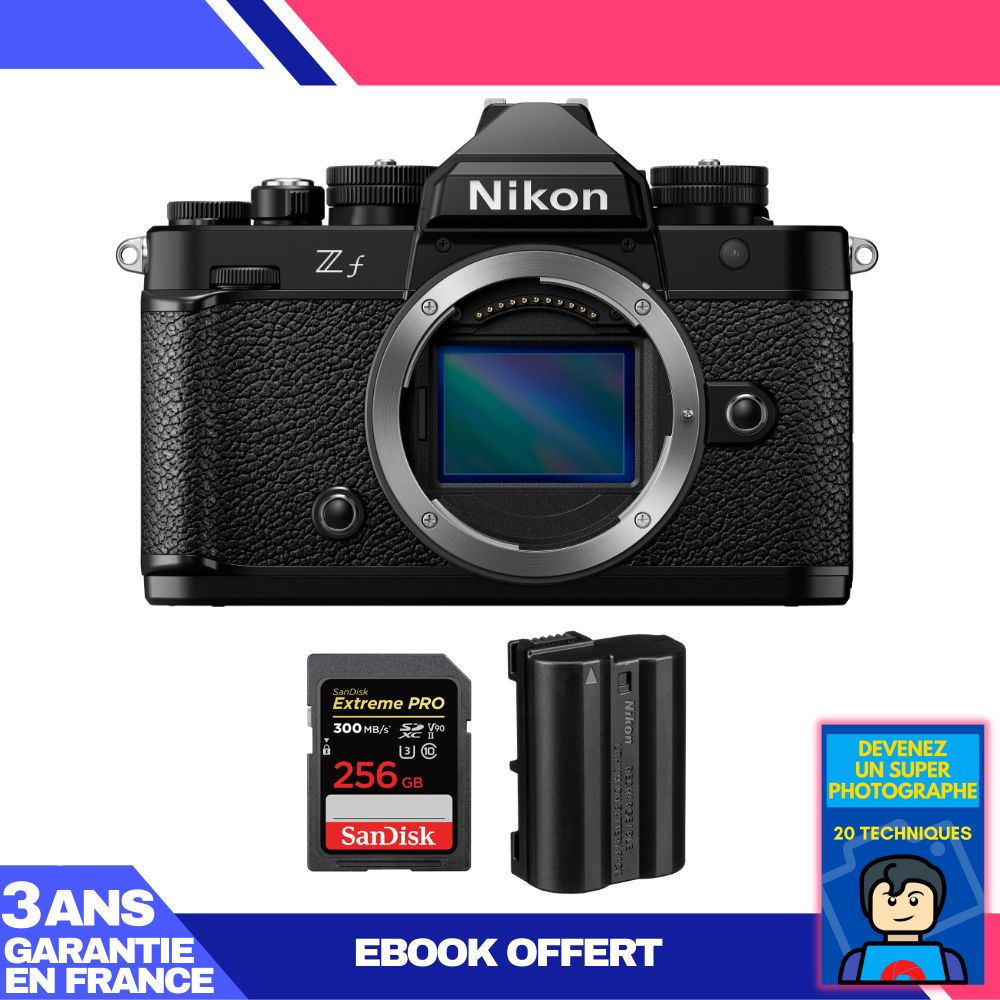 Nikon Zf Camera + 1 SanDisk 256GB Extreme PRO UHS-II SDXC Card 300MB/s + Nikon EN-EL15C Battery + Ebook 'Become a Super Photographer'