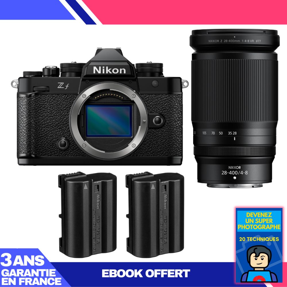 Nikon Zf Camera + 28-400mm f/4-8 VR Lens + 2 EN-EL15C Batteries + 'Become a Super Photographer' Ebook