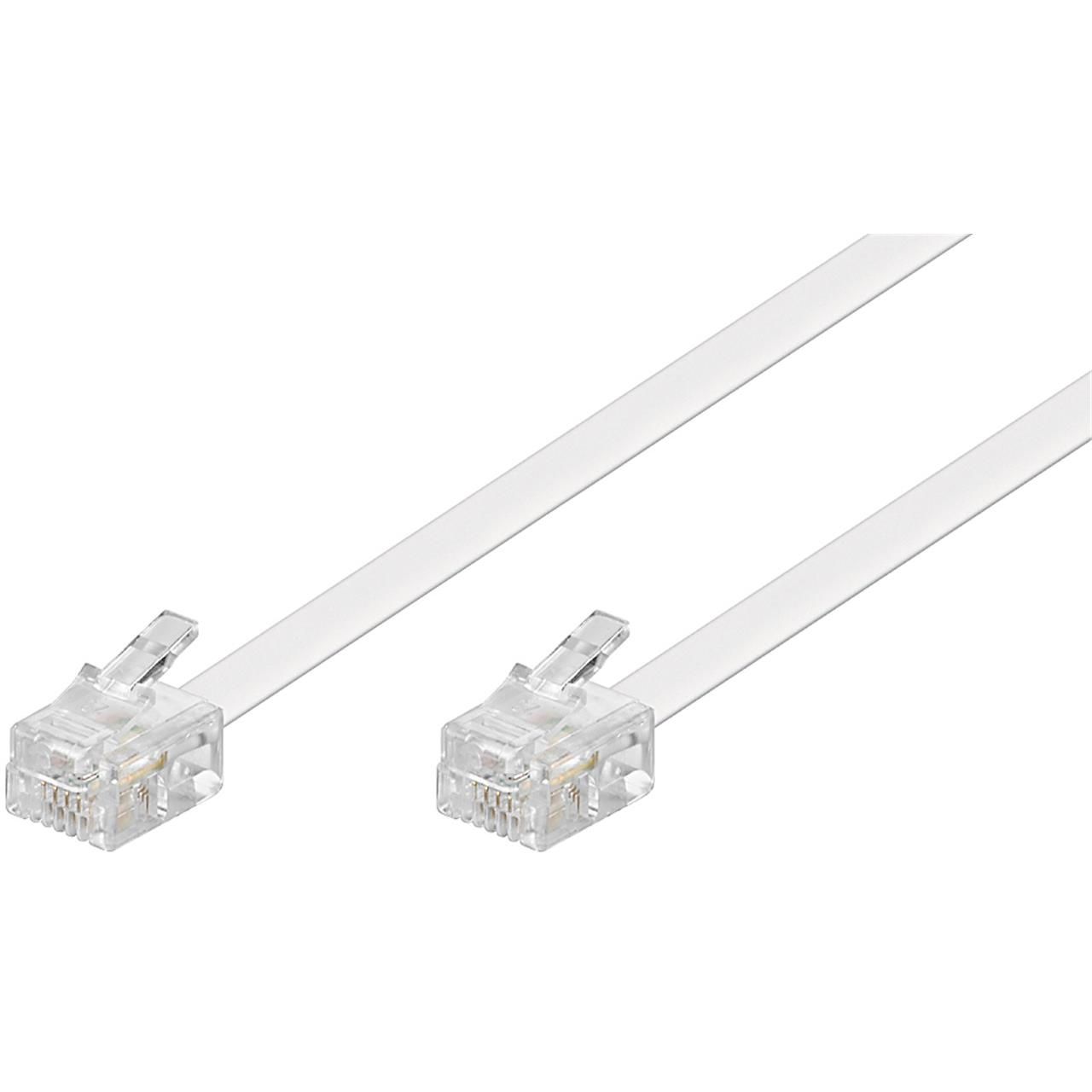 Goobay Modular Phone Cable (6P4C) Male - Male 15m White