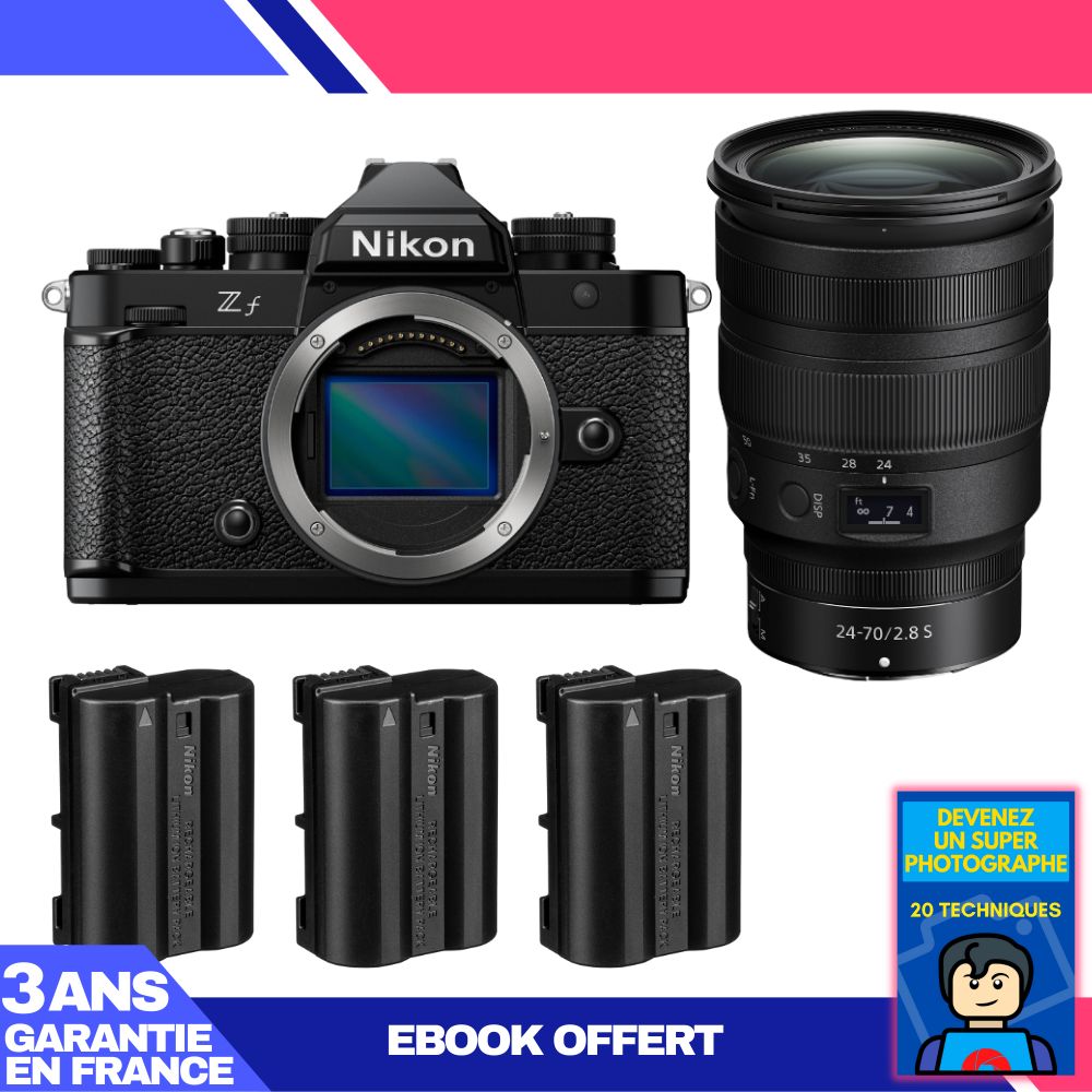 Nikon Zf Camera + 24-70mm f/2.8 S Lens + 3 EN-EL15C Batteries + 'Become a Super Photographer' Ebook