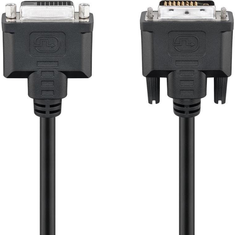 Goobay DVI-D Dual Link Extension Cable 24+1 Pins, 2m, Black