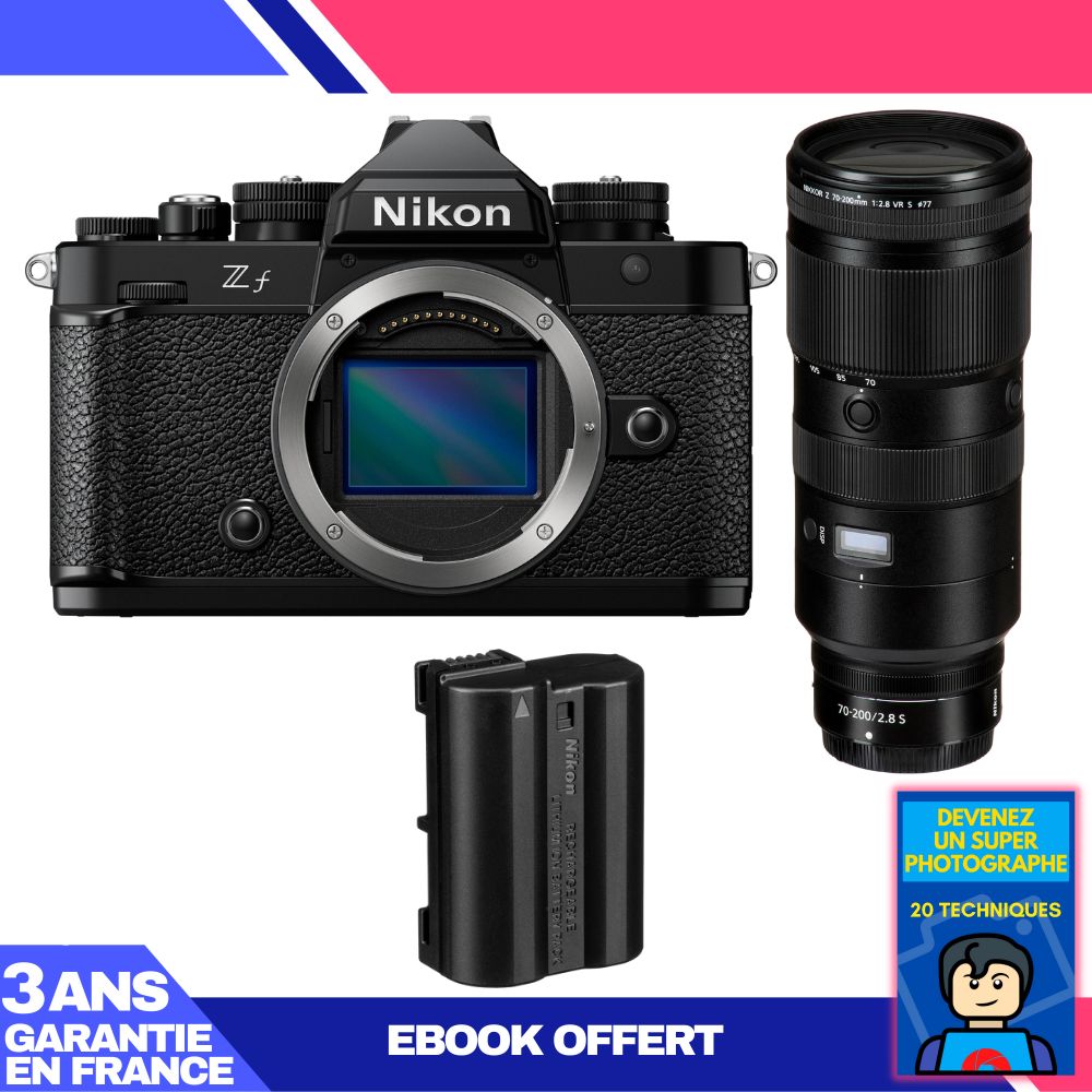 Nikon Zf Body + 70-200mm f/2.8 VR S Lens + 1 Nikon EN-EL15C + Ebook 'Become a Super Photographer'