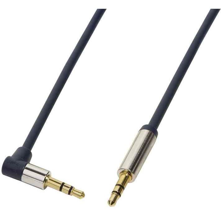 Cable de audio Logilink 2 x jack macho 3,5 mm, 1,5 m curvado