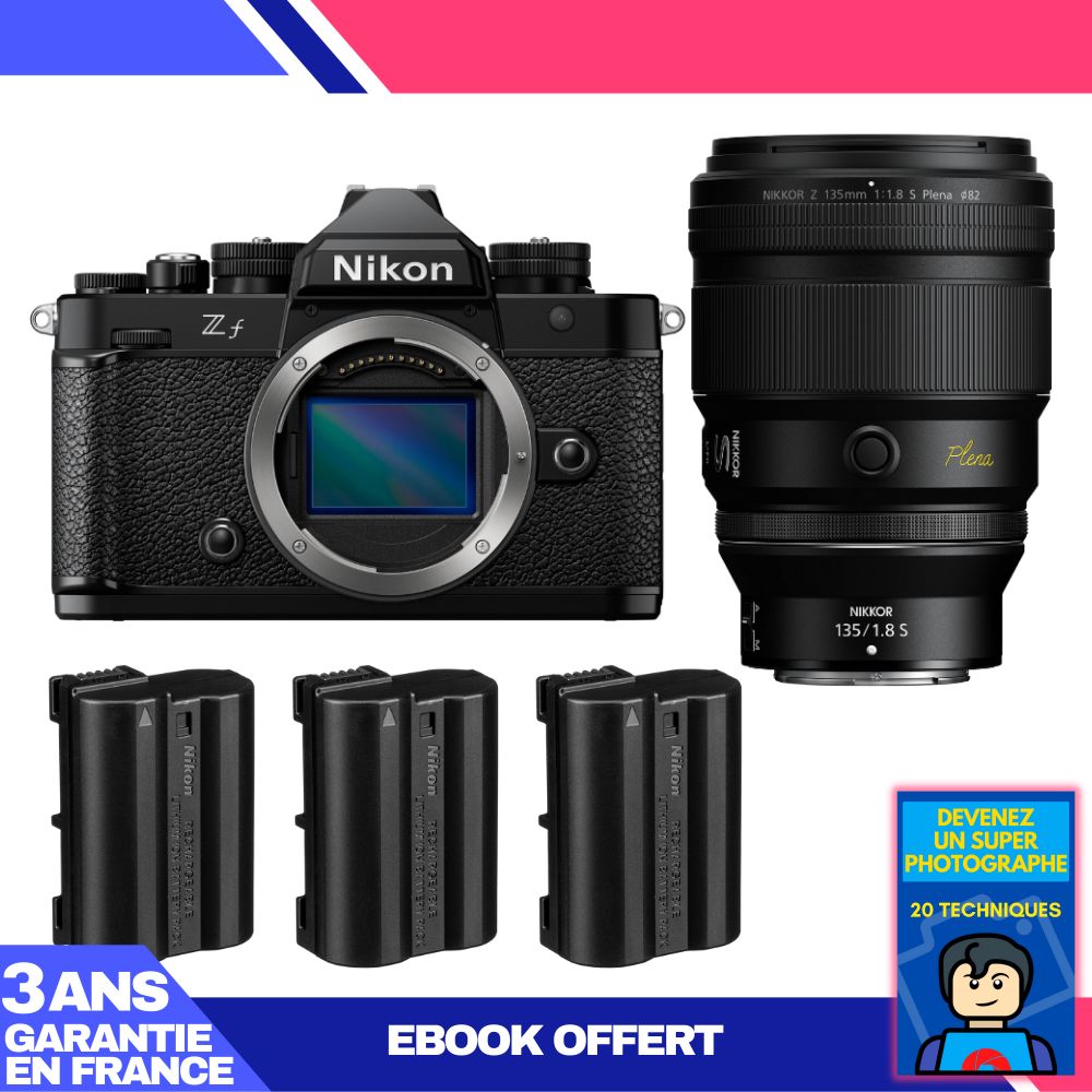 Nikon Zf Camera + 135mm f/1.8 S Lens + 3 EN-EL15C Batteries + 'Become a Super Photographer' Ebook