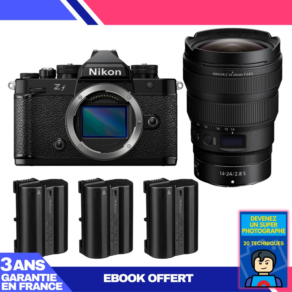 Nikon Zf Camera + 14-24mm f/2.8 S Lens + 3 EN-EL15C Batteries + 'Become a Super Photographer' Ebook