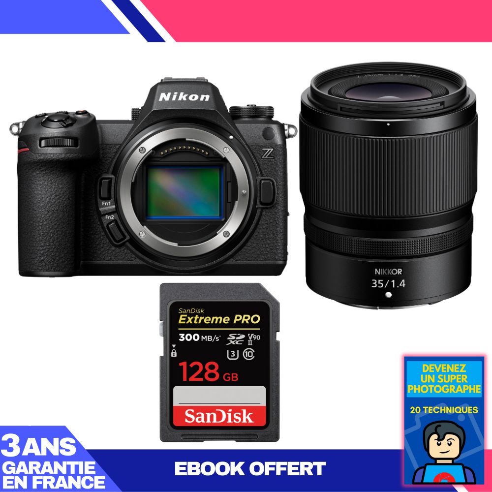 Nikon Z6 III Mirrorless Camera + Nikkor Z 35mm f/1.4 Lens + 1 SanDisk 128GB Extreme PRO UHS-II SDXC Card