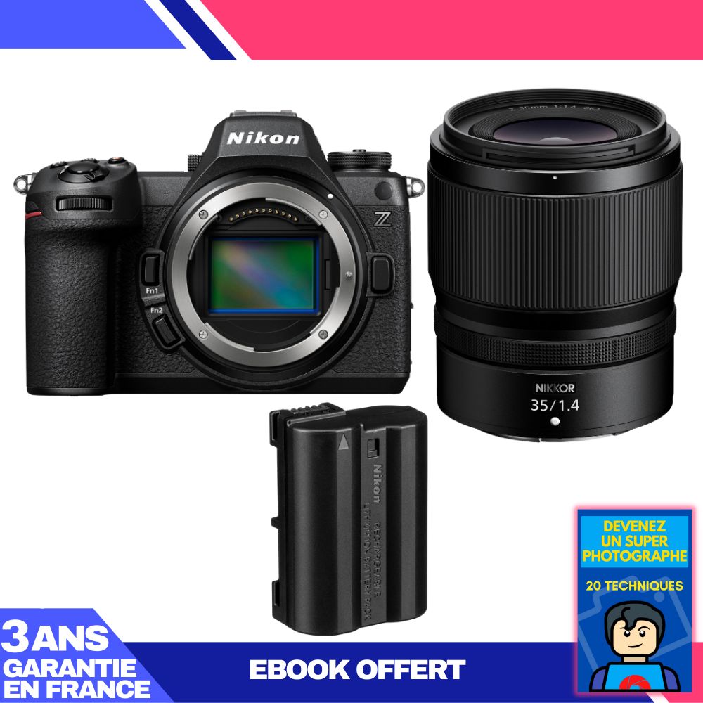 Nikon Z6 III Mirrorless Camera + Z 35mm f/1.4 Lens + EN-EL15C Battery + 'Become a Super Photographer' Ebook