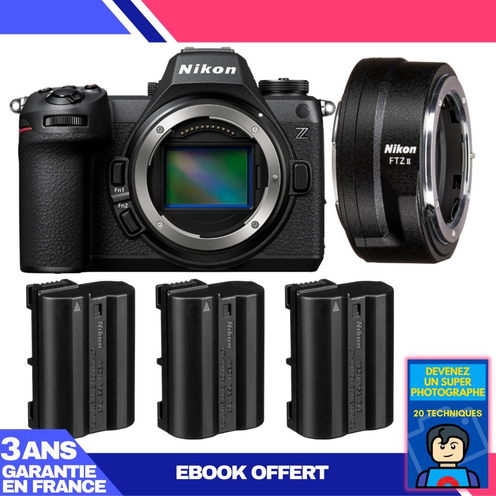Nikon Z6 III Mirrorless Camera Kit with FTZ II, 3 EN-EL15C Batteries and Ebook - Become a Master Photographer