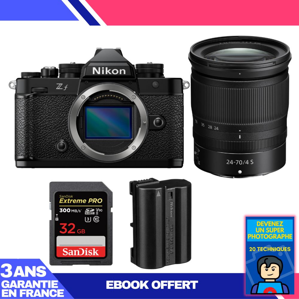 Nikon Z6 III Camera Body + Z 24-70mm f/4 S Lens + 1 SanDisk 32GB Extreme PRO UHS-II SDXC Card + 1 Nikon EN-EL15C Battery + Ebook 'Become a Super Photographer'