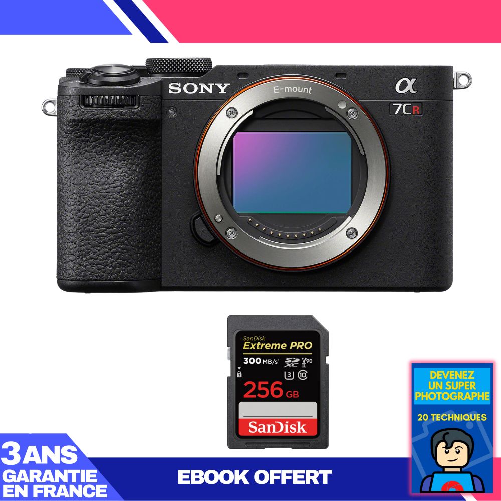 Sony A7CR Black Camera + 1 SanDisk 256GB Extreme PRO UHS-II SDXC Card 300MB/s + Ebook 'Become a Master Photographer'