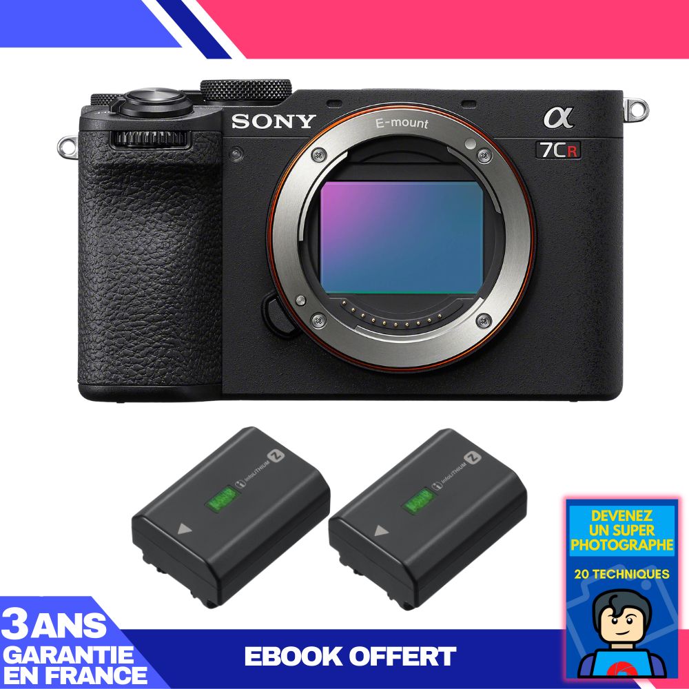 Sony A7CR Black Body + 2x Sony NP-FZ100 Batteries + Ebook: Become a Super Photographer