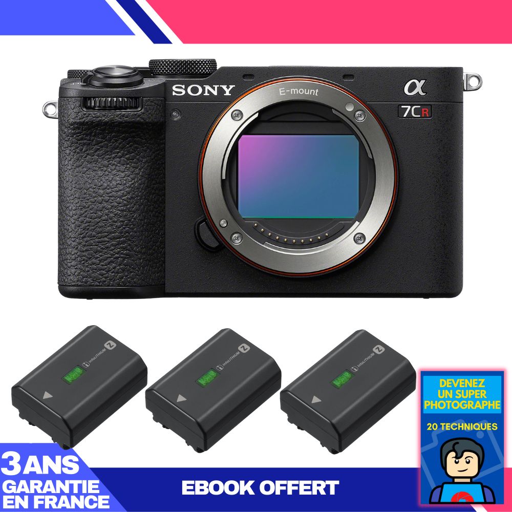 Sony A7CR Black Body + 3 NP-FZ100 Batteries + Ebook 'Become a Super Photographer'