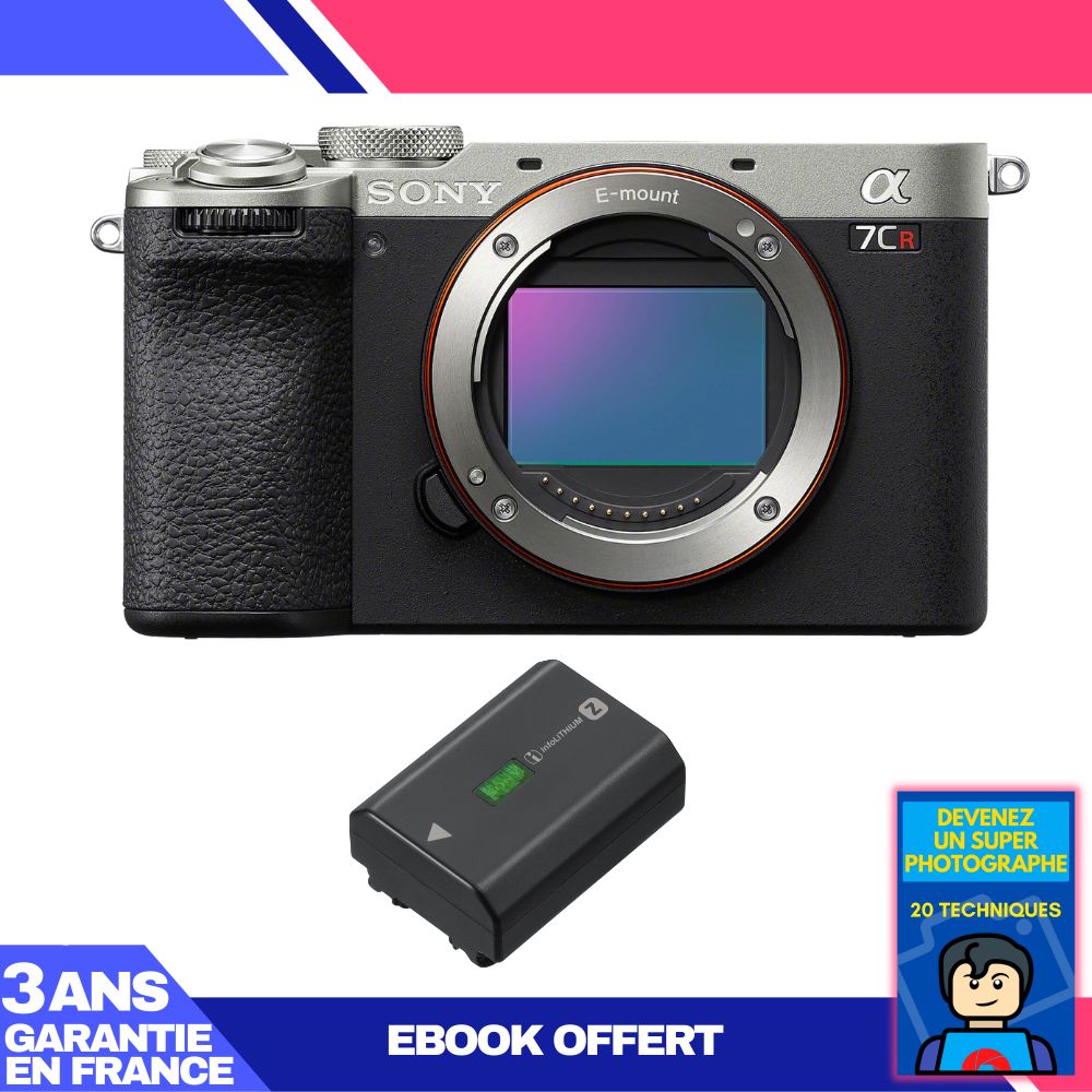 Sony A7CR Silver Camera + 1 NP-FZ100 Battery + Ebook: Become a Super Photographer
