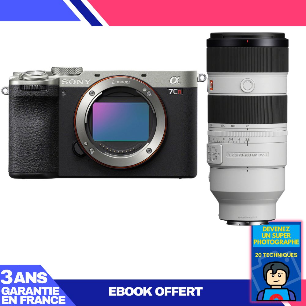 Sony A7CR Silver Camera Kit with FE 70-200mm f/2.8 GM OSS II Lens + Ebook: Become a Super Photographer