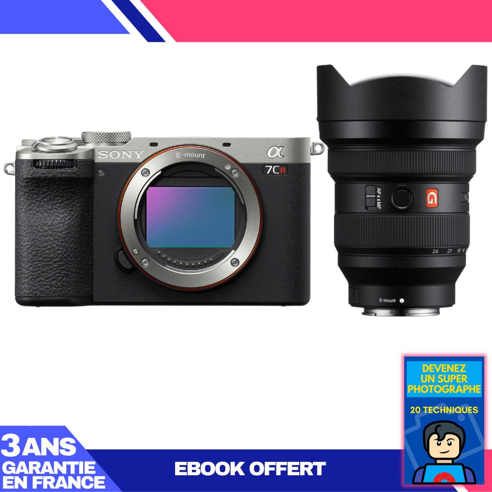Sony A7CR Silver Camera Kit with FE 12-24mm f/2.8 GM Lens and Ebook