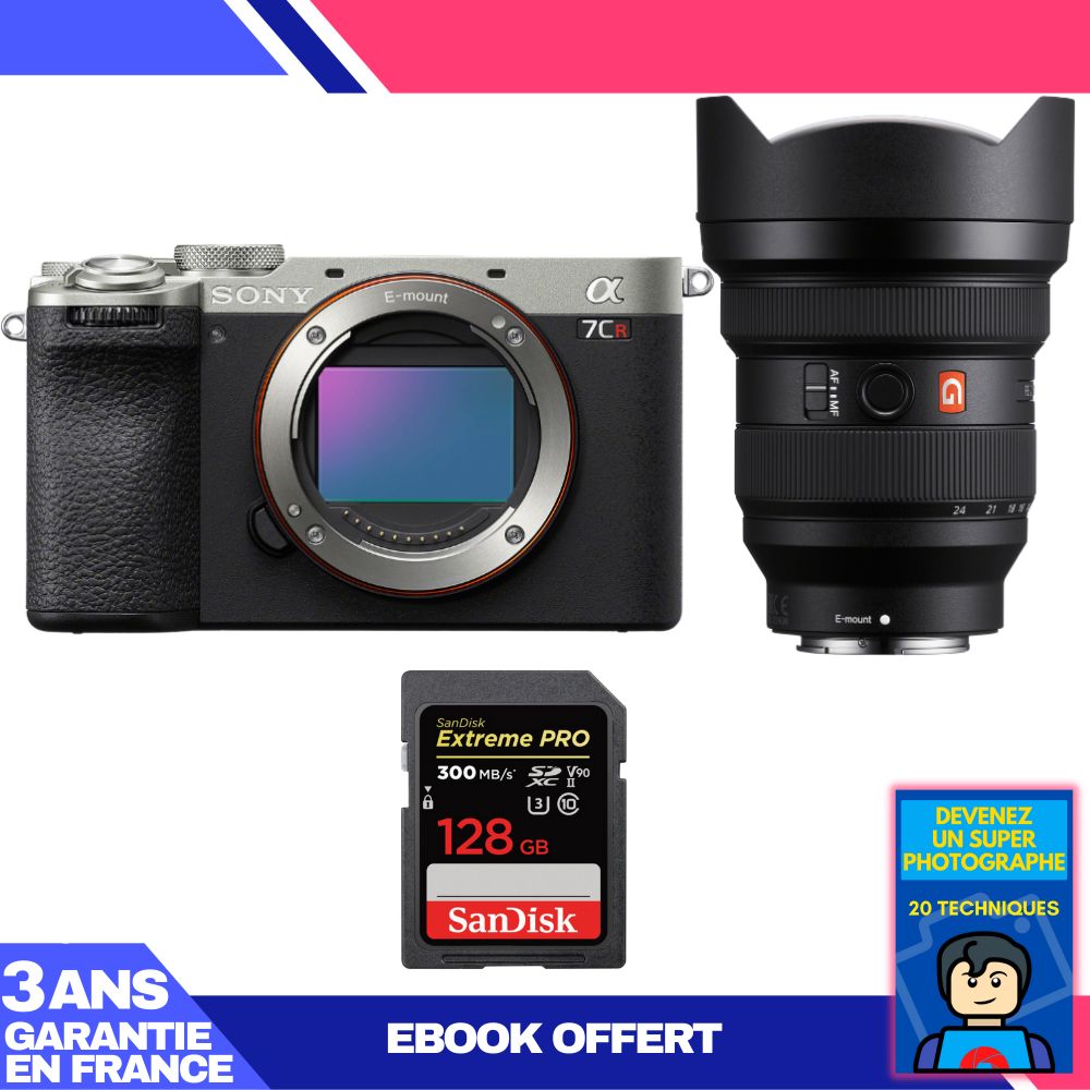 Sony A7CR Silver Camera Kit with FE 12-24mm f/2.8 GM Lens and SanDisk 128GB Card