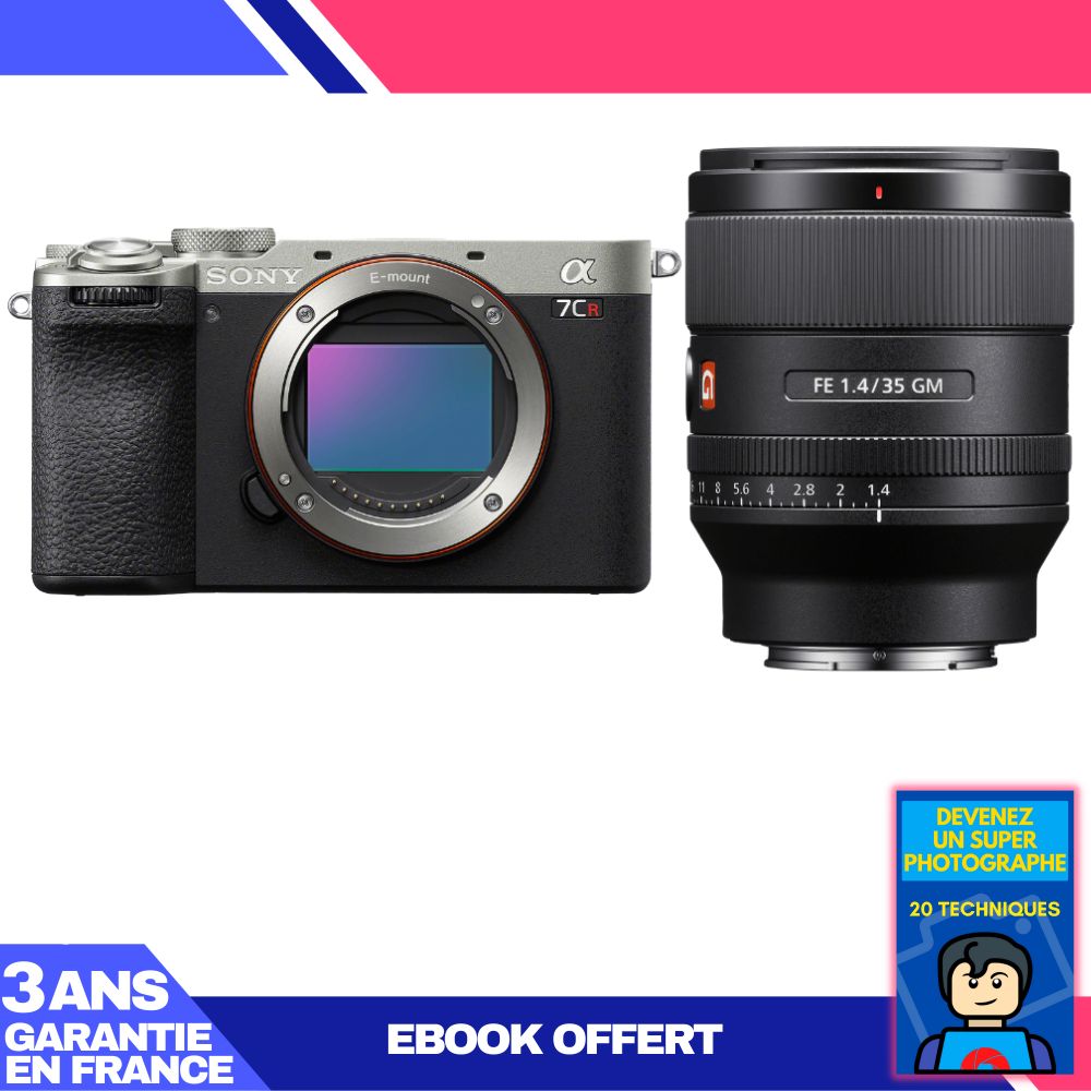 Sony A7CR Silver Camera Kit with FE 35mm f/1.4 GM Lens and Ebook