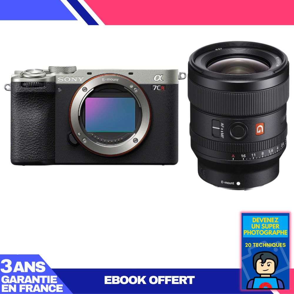 Sony A7CR Silver Camera + FE 24mm f/1.4 GM Lens + 'Become a Super Photographer' Ebook