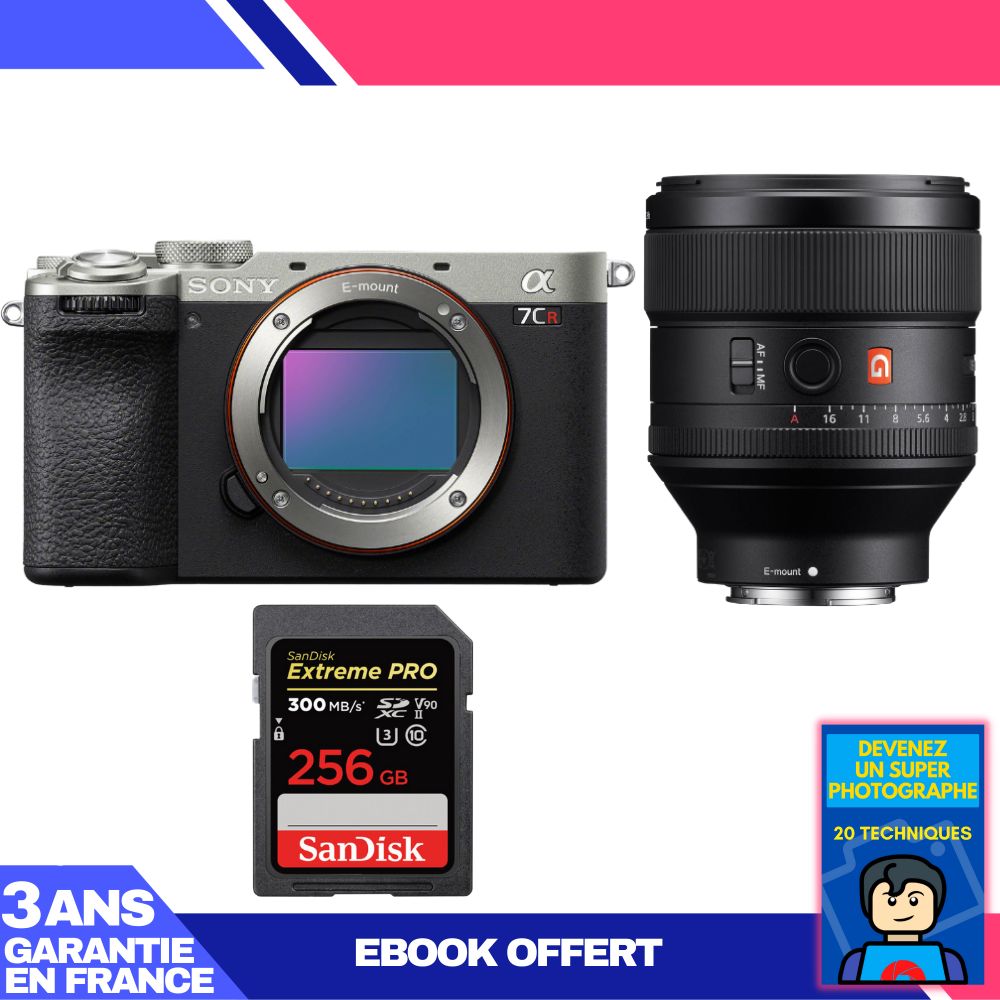 Sony A7CR Silver Camera Kit with FE 85mm f/1.4 GM Lens and SanDisk 256GB Extreme PRO SD Card