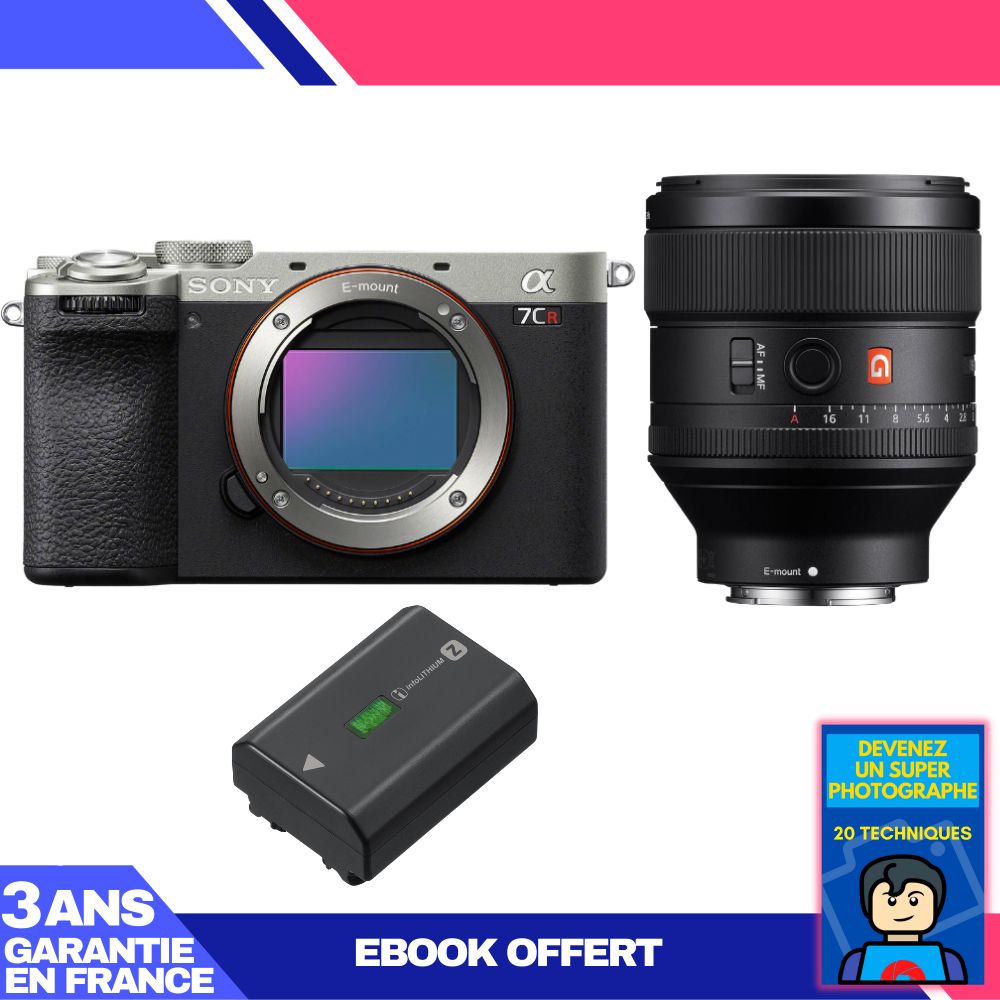 Sony A7CR Silver Camera Kit with FE 85mm f/1.4 GM Lens + NP-FZ100 Battery + 'Become a Super Photographer' Ebook