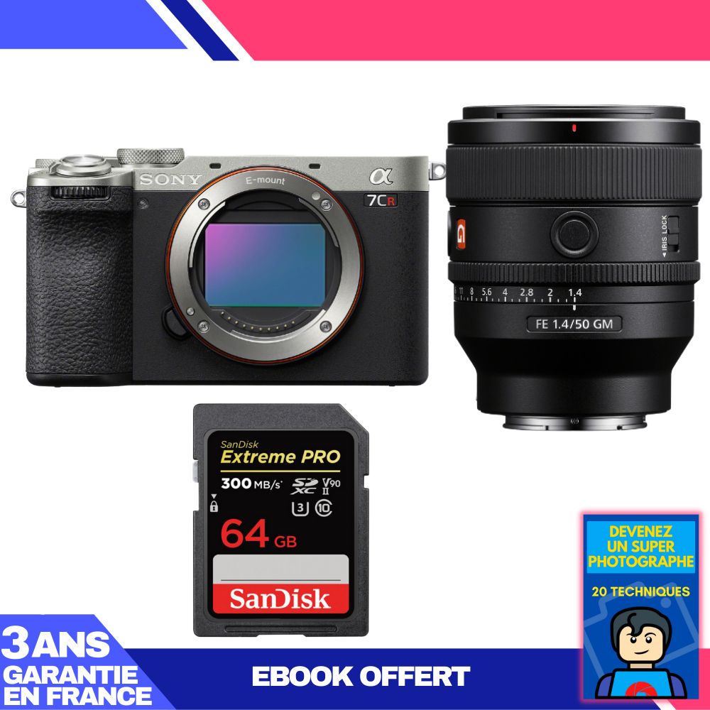 Sony A7CR Silver Camera Kit with FE 50mm f/1.4 GM Lens + SanDisk 64GB Extreme PRO SD Card