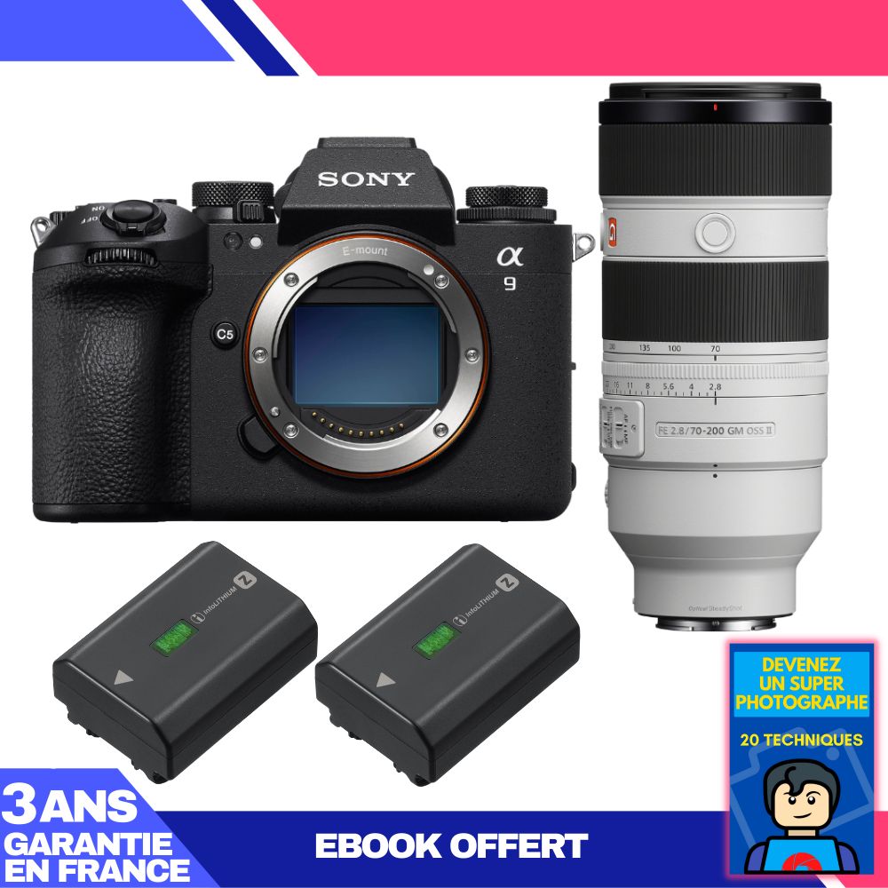 Sony A9 III + FE 70-200mm f/2.8 GM OSS II Lens + 2 Sony NP-FZ100 Batteries + 'Become a Super Photographer' Ebook