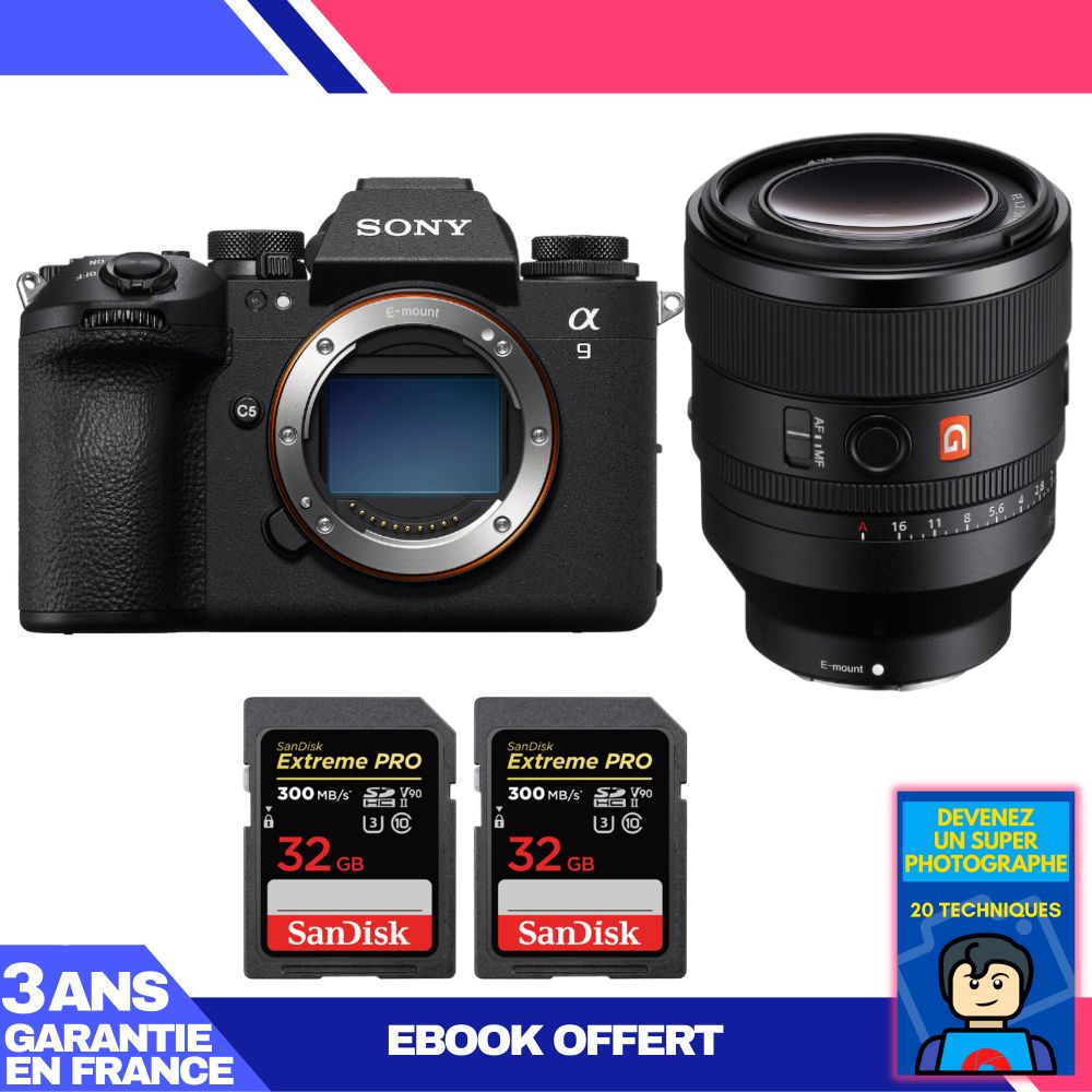Sony A9 III Camera Body + FE 50mm f/1.2 GM Lens + 2x SanDisk 32GB Extreme PRO UHS-II SDXC Cards + 'Become a Super Photographer' Ebook