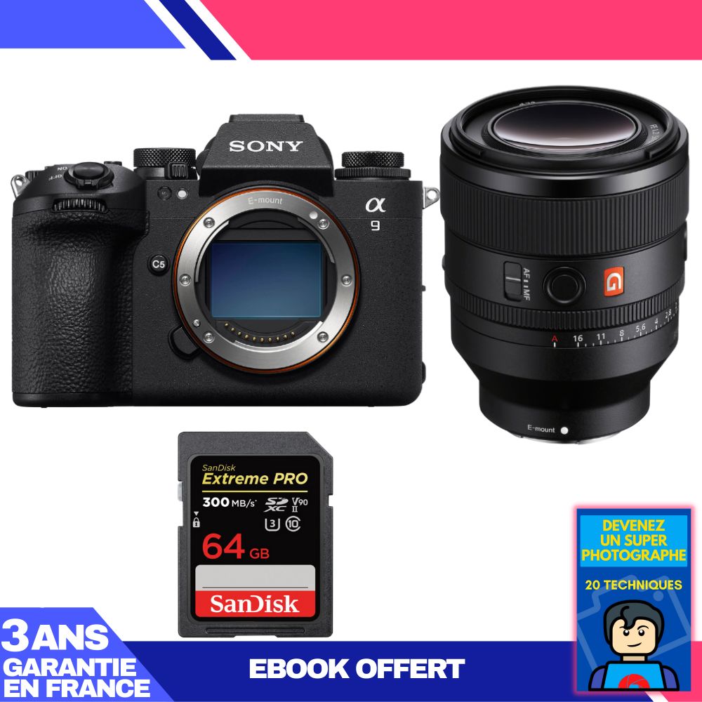 Sony A9 III Camera Body + FE 50mm f/1.2 GM Lens + 1 SanDisk 64GB Extreme PRO UHS-II SDXC Card + 'Become a Super Photographer' Ebook